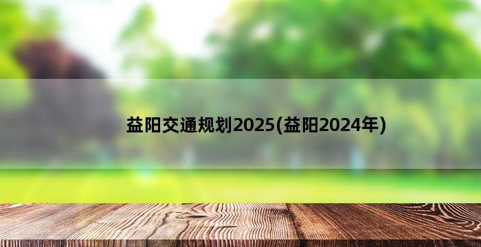 益阳交通规划2025(益阳2024年)插图1