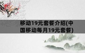 移动19元套餐介绍(中国移动每月19元套餐)插图1