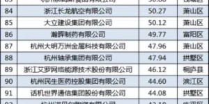 最新杭州企业100强：蚂蚁第8，娃哈哈第21，萧山区24家
